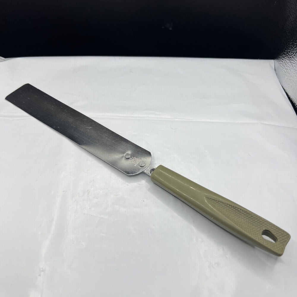 Vtg EKCO Spatula Spreader Cake Icing Avocado Green Plastic Handle Utensil USA
